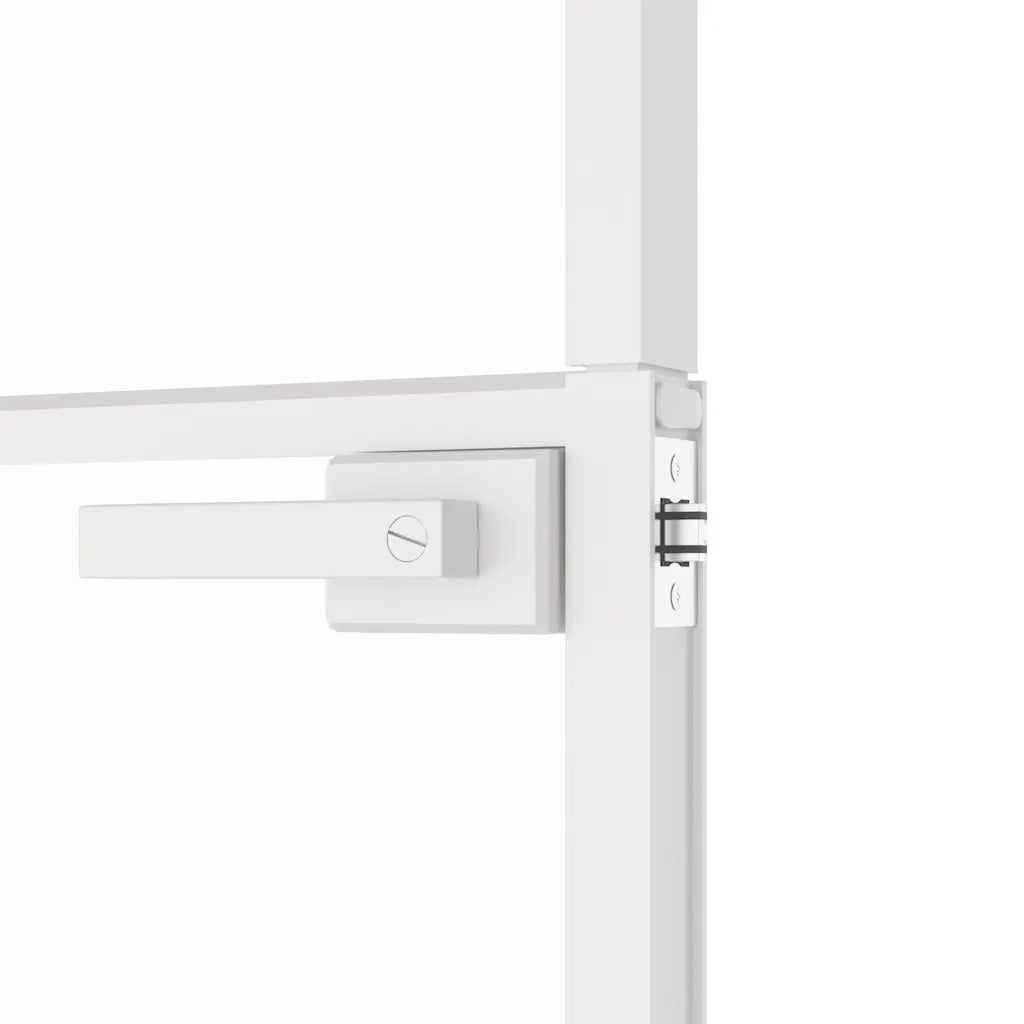 Porta Interna Bianca 76x201,5 cm Vetro Temperato Alluminio Slim 153670