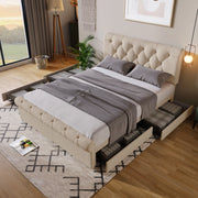 letto imbottito metallo e legno naturale 140x200 cm
