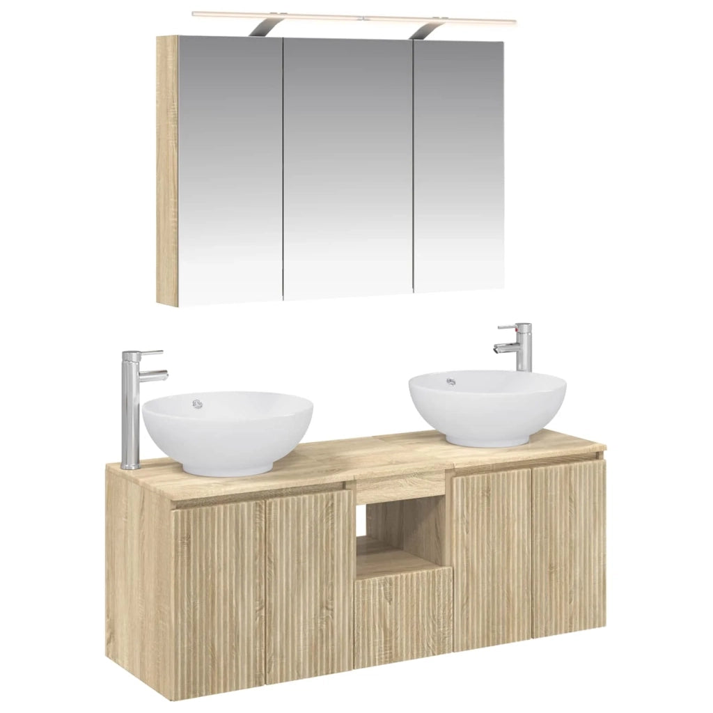 Set di Armadi da Bagno 4 pcs Rovere Sonoma Legno ingegnerizzato 3406497