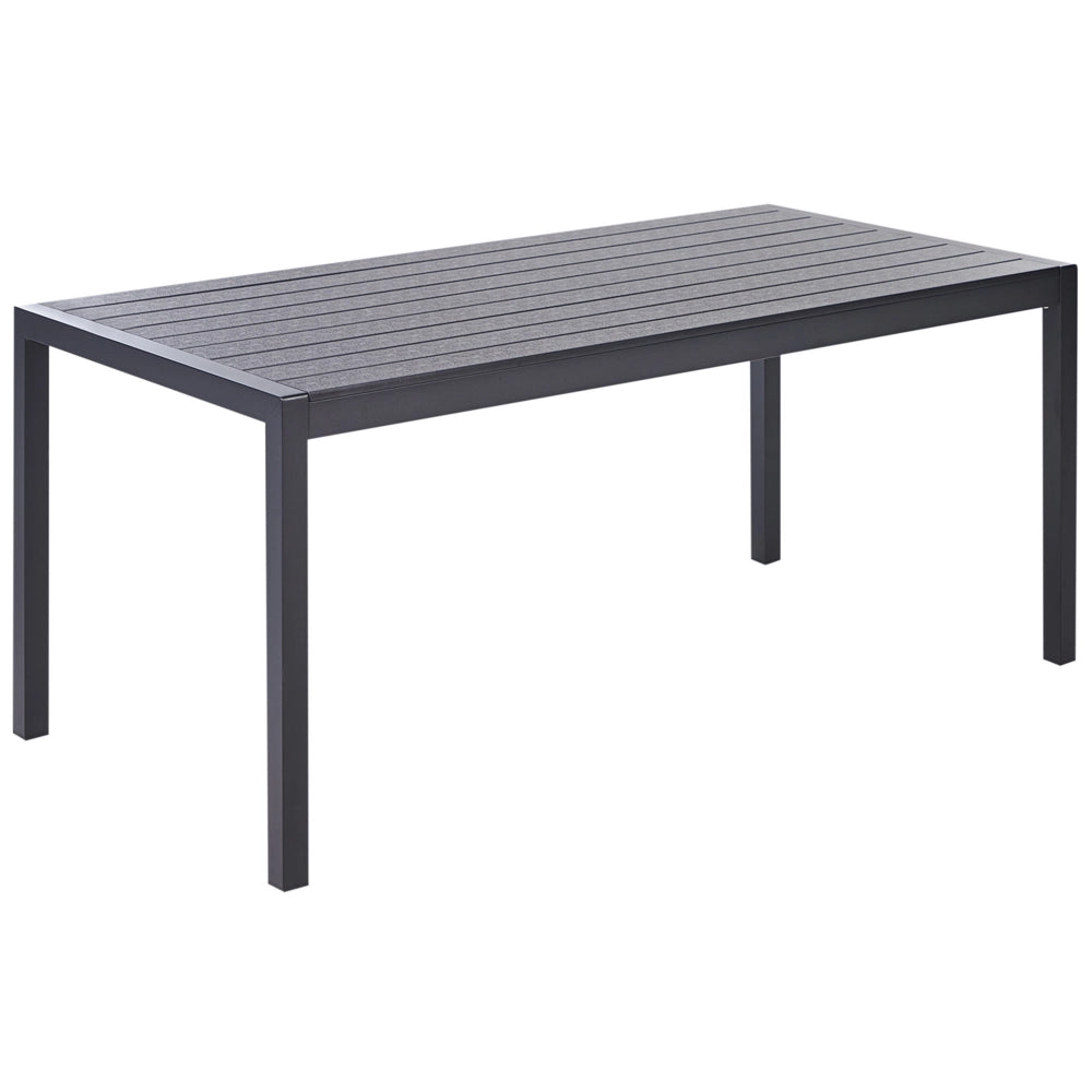 Tavolo da pranzo con struttura in alluminio anodizzato nero per 6 persone 180 x 90 cm dal design moderno