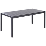 Tavolo da pranzo con struttura in alluminio anodizzato nero per 6 persone 180 x 90 cm dal design moderno