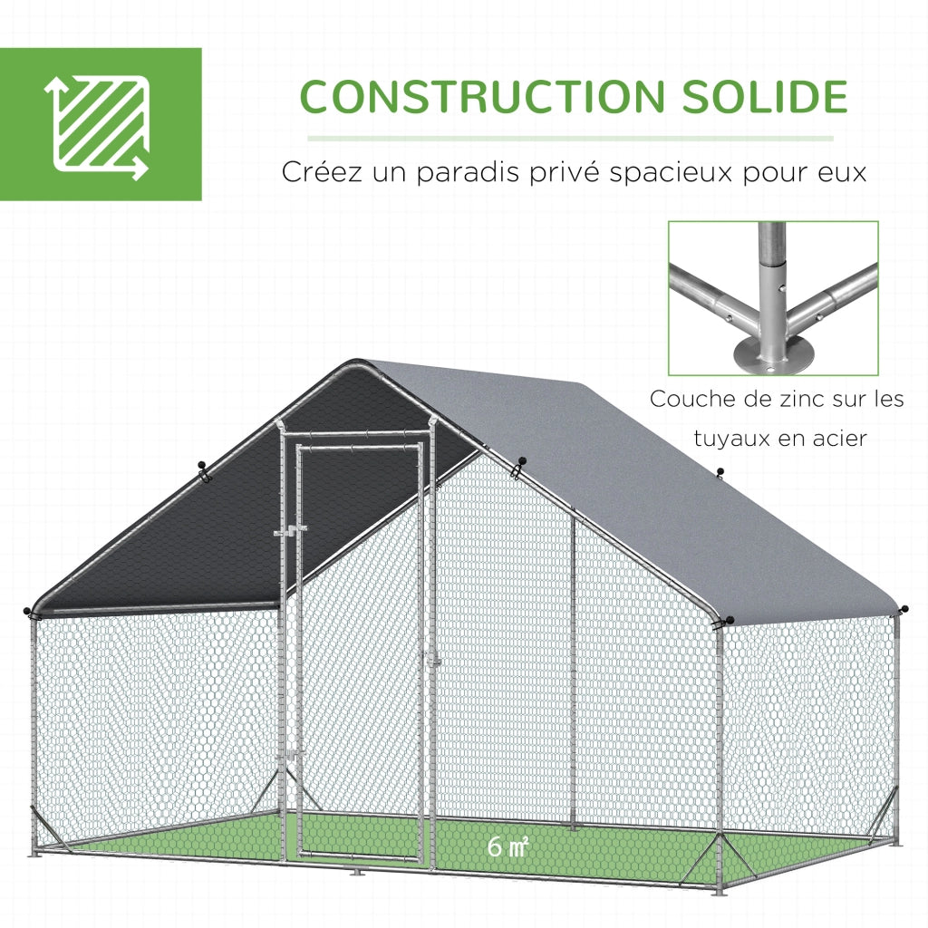 Recinto per animali da giardino ¨C zephmum ¨C Grigio Acciaio 3x2x2 m