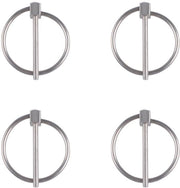 Spille di Sicurezza a 4 Pin Ronde in Acciaio Inox 304 - Disegno Autoferro - per Azienda Agricola/Gazon - Color Argento - Spille per Ferro di Cavallo