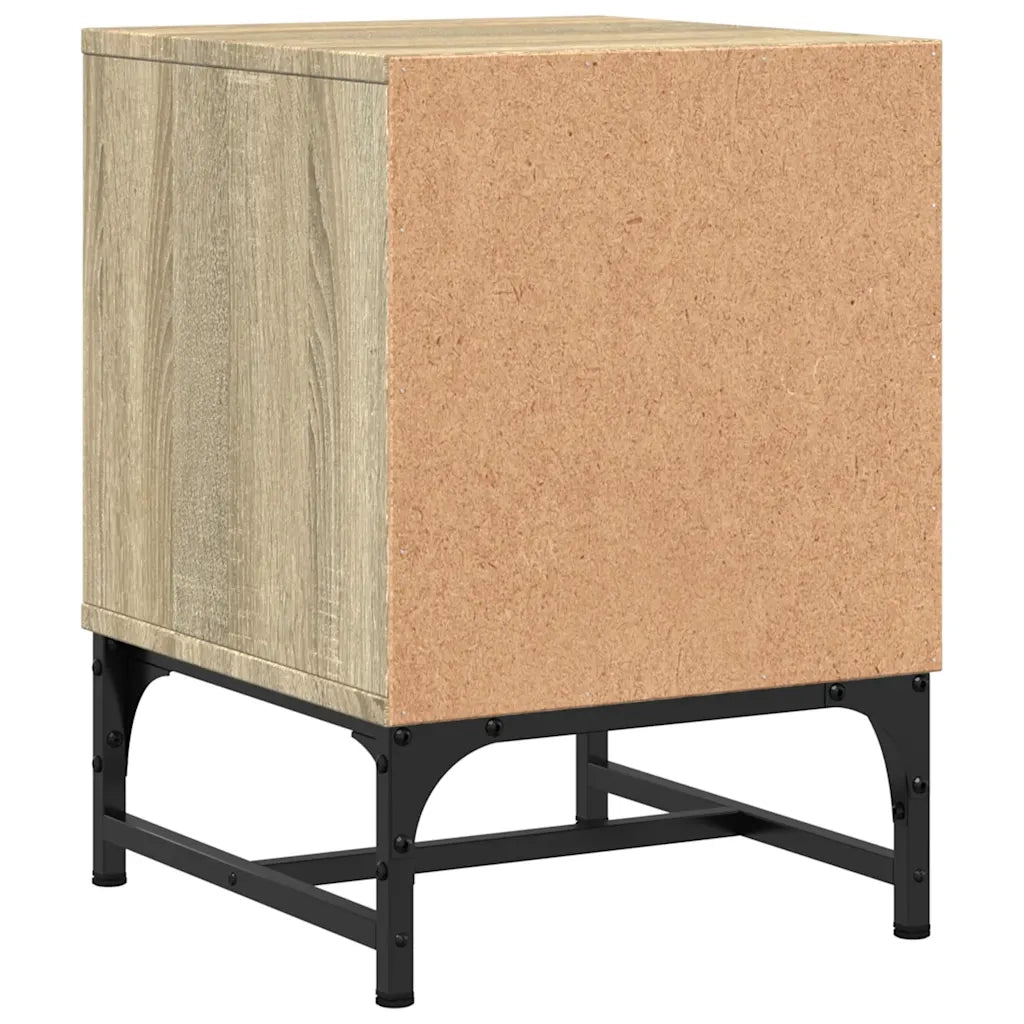 Set di 2 Comodini | Armadio da Notte | Mobiletto da notte con Ante in Vetro Rovere Sonoma 35x37x50 cm