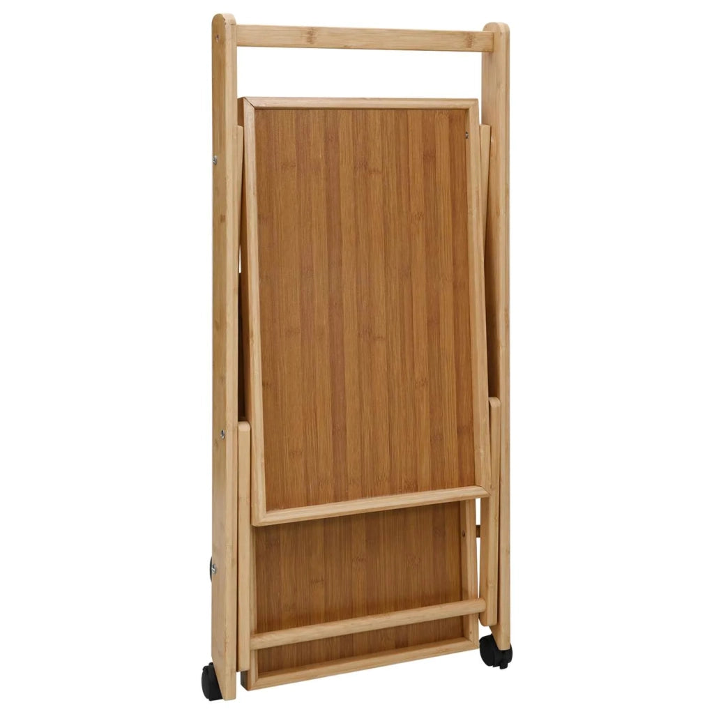 Carrello da Cucina con Ruote Marrone Chiaro 65 x 40,5 x 76,5 cm