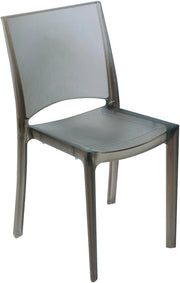 GRAND SOLEIL Upon Little Rock - Sedia impilabile in policarbonato trasparente, 50 x 48 x 81,5 cm, colore: grigio fumo chiaro