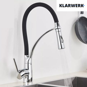 JANA | Rubinetto Gastronomia cromata girevole | da cucina in acciaio inossidabile | miscelatore ruotabile a 360° | bassa pressione 3 attacchi argento