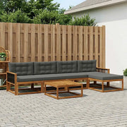 Set di divani da esterno con cuscino 6 pcs Naturale e Antracite