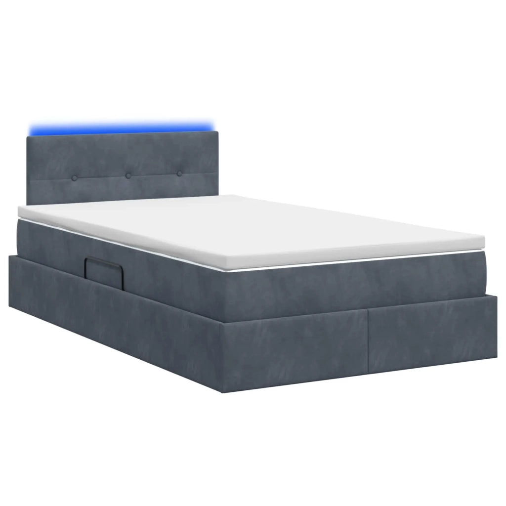 Letto con contenitore LED e materasso Grigio Scuro 120 x 200 cm 3459241