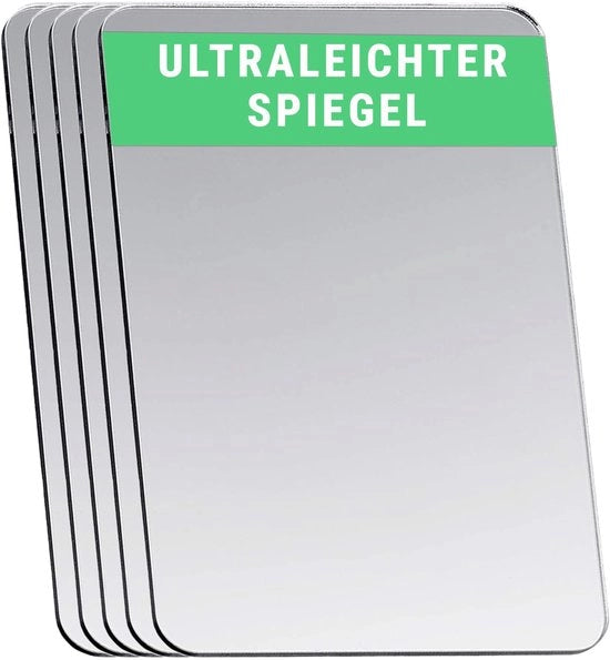 Specchio da mano rettangolare a doppia faccia, acrilico ultradurissimo, ideale per hobby, bambini, fai da te, borse, cosmetica e viaggi - 10,0 × 15,0 cm (rettangolare), 5 pezzi
