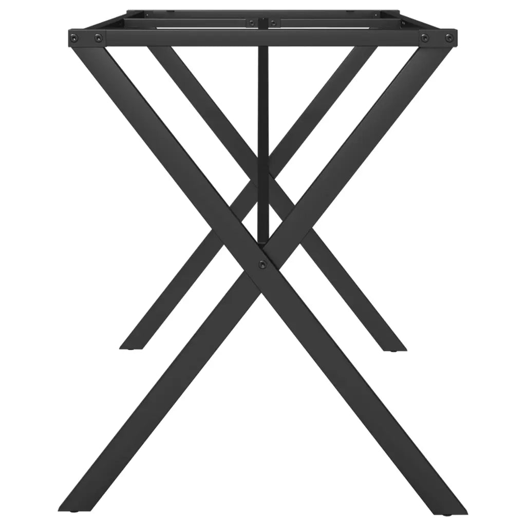 Telaio Gambe a X per Tavolo da Pranzo 140x60x73 cm in Acciaio 357911
