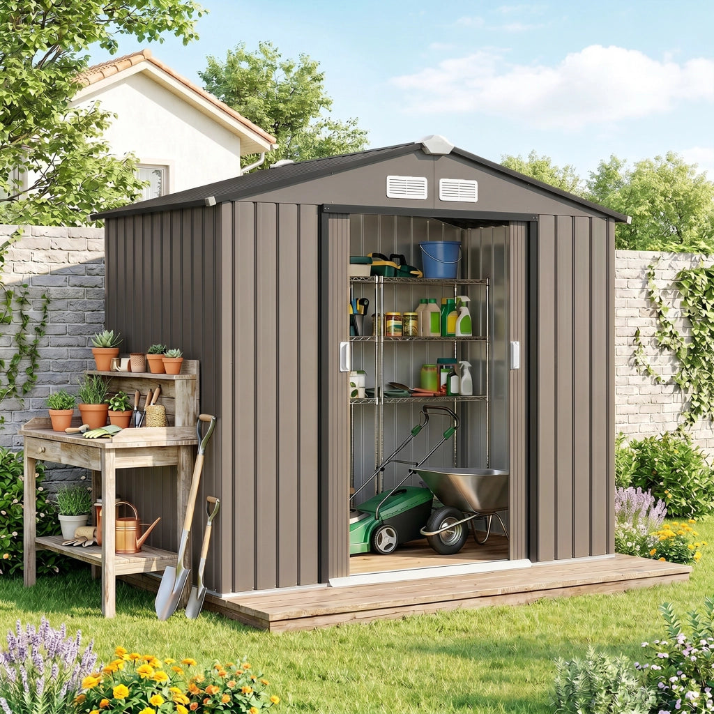 Casetta da Giardino ¨C zephmum ¨C Marrone 213x130x185 cm