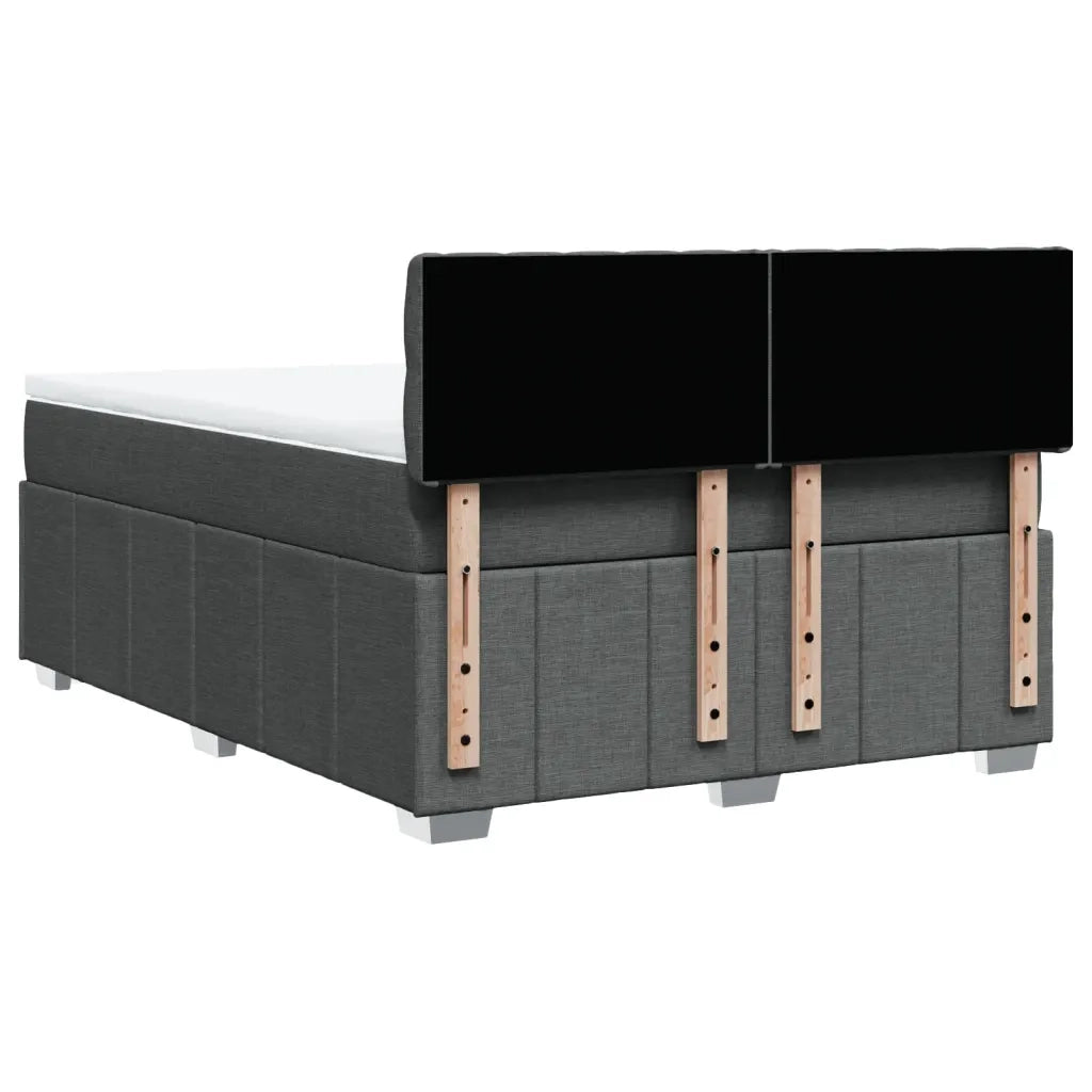 Giroletto a Molle con Materasso Grigio Scuro 160x200 cm Tessuto