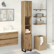 Armadietto Bagno Rovere 30x30x190 cm Legno Multistrato 857203