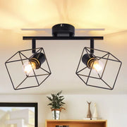 ZMH Faretto da soffitto 2 fiamme orientabile a 350° lampada da soffitto vintage in metallo per soggiorno