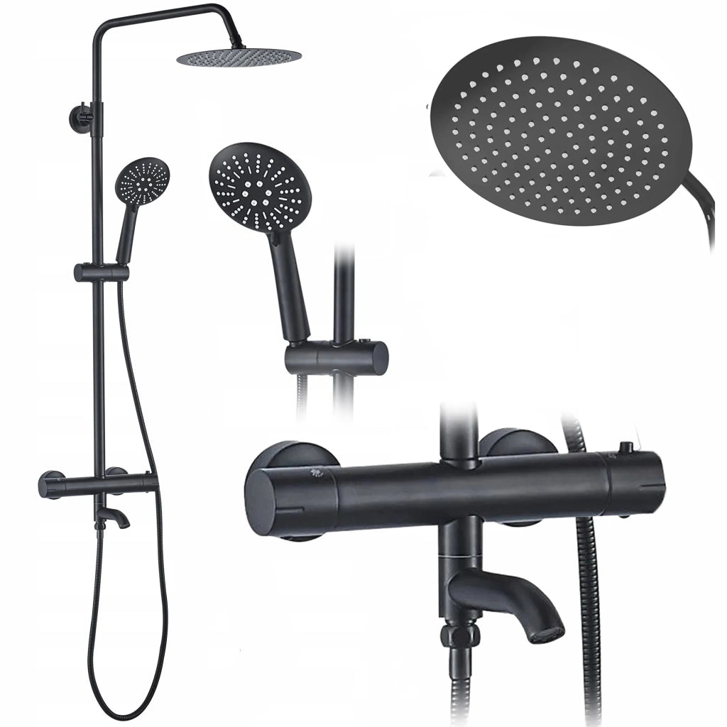 Set Doccia Da Incasso Con Termostatato Lungo Black