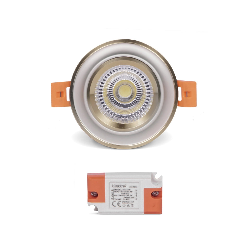 Faretto da incasso orientabile dorato 5w 6000K luce fredda