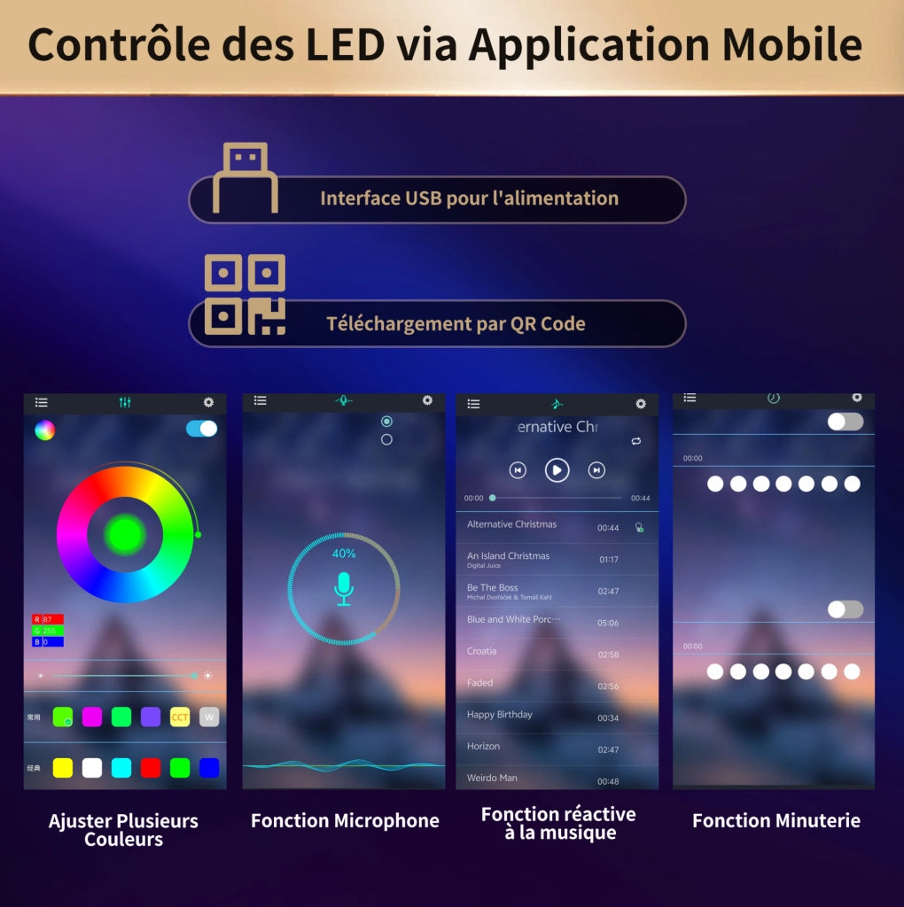 Credenza alta 115x40x180 cm con LED controllato da app; 3 cassetti; MDF; nero e naturale