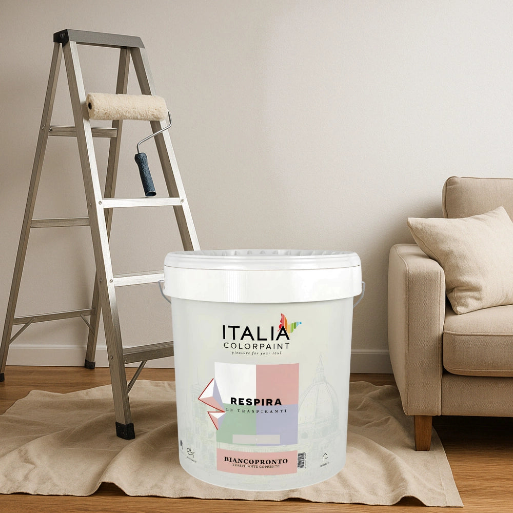 Idropittura traspirante coprente bianca vari formati respira biancopronto *** formato 2.5 lt, confezione 1