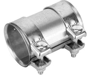 Connettore per scarico 76mm - Connettore universale - Acciaio inossidabile - Doppio connettore - Connettore di collegamento - Adatto per auto - Connettore per scarico