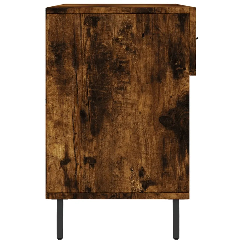 Panca Porta Scarpe | Scarpiera | Mobile per scarpe Rovere Fumo 102x35x55 cm Legno Multistrato