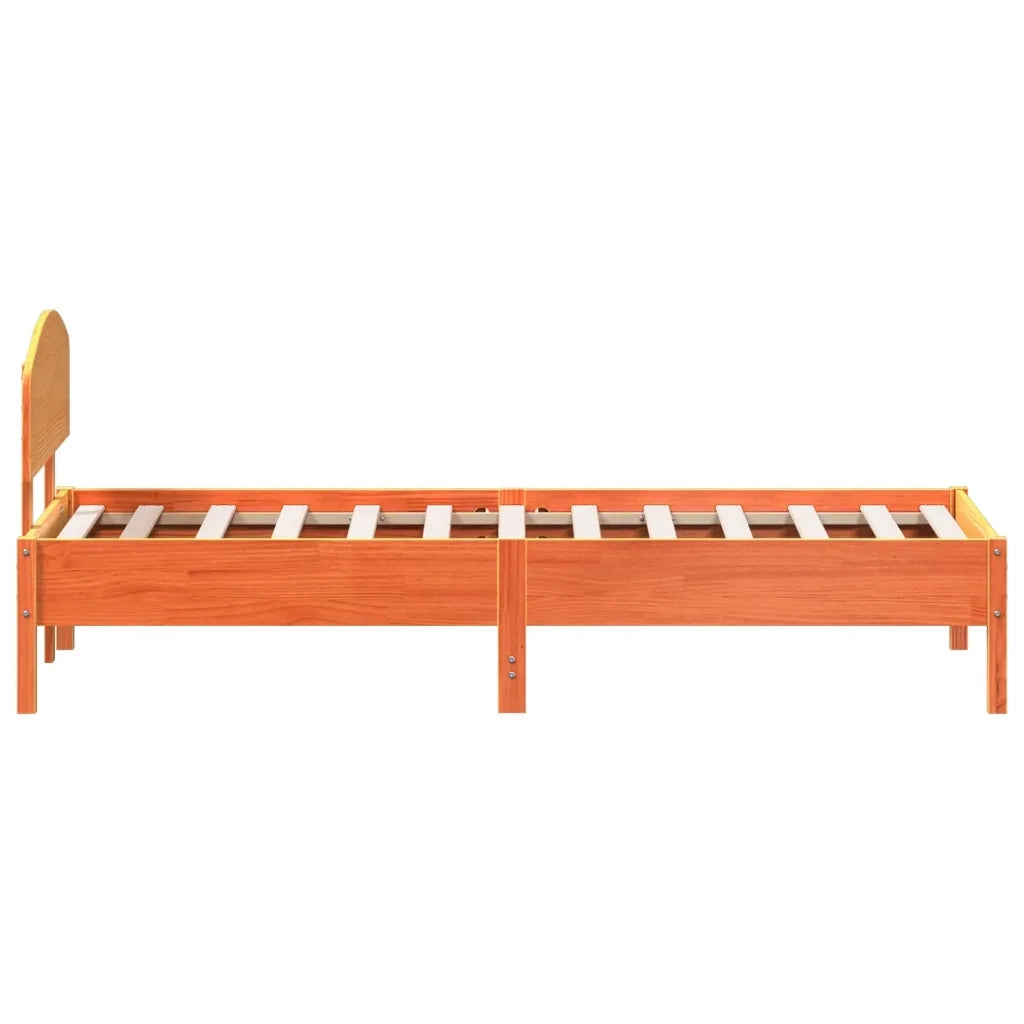 Letto singolo | Letto per adulti | Giroletto senza Materasso Marrone Cera 100x200 cm Legno di Pino