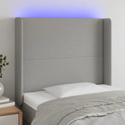 Testiera a LED-Testata con LED Grigio Chiaro 103x16x118/128 cm in Tessuto 965895