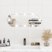 Specchio da Parete con Luci LED 30x70 cm Vetro Ovale 3189161