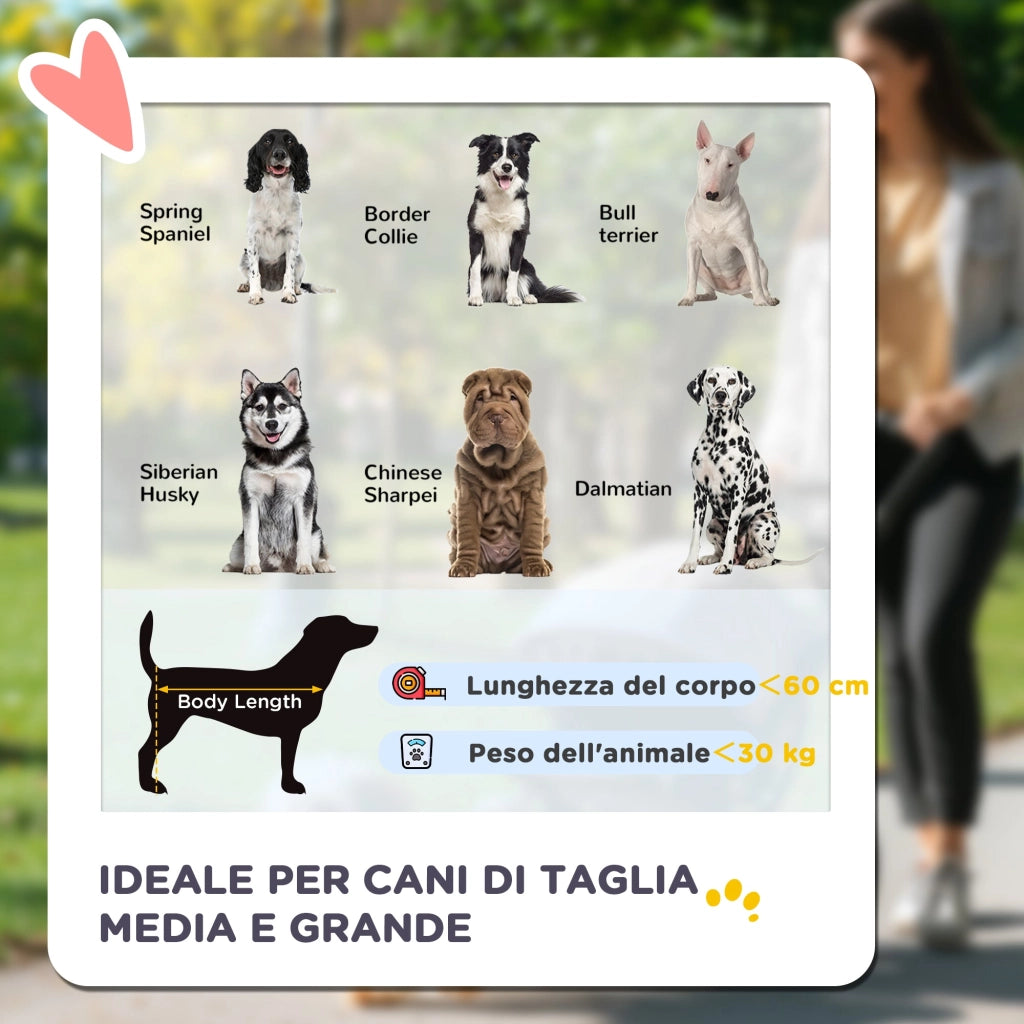 Passeggino per Cani Taglia Media e Grande 112x65x100 cm Pieghevole con Ingressi a Cerniera Rosso e Nero