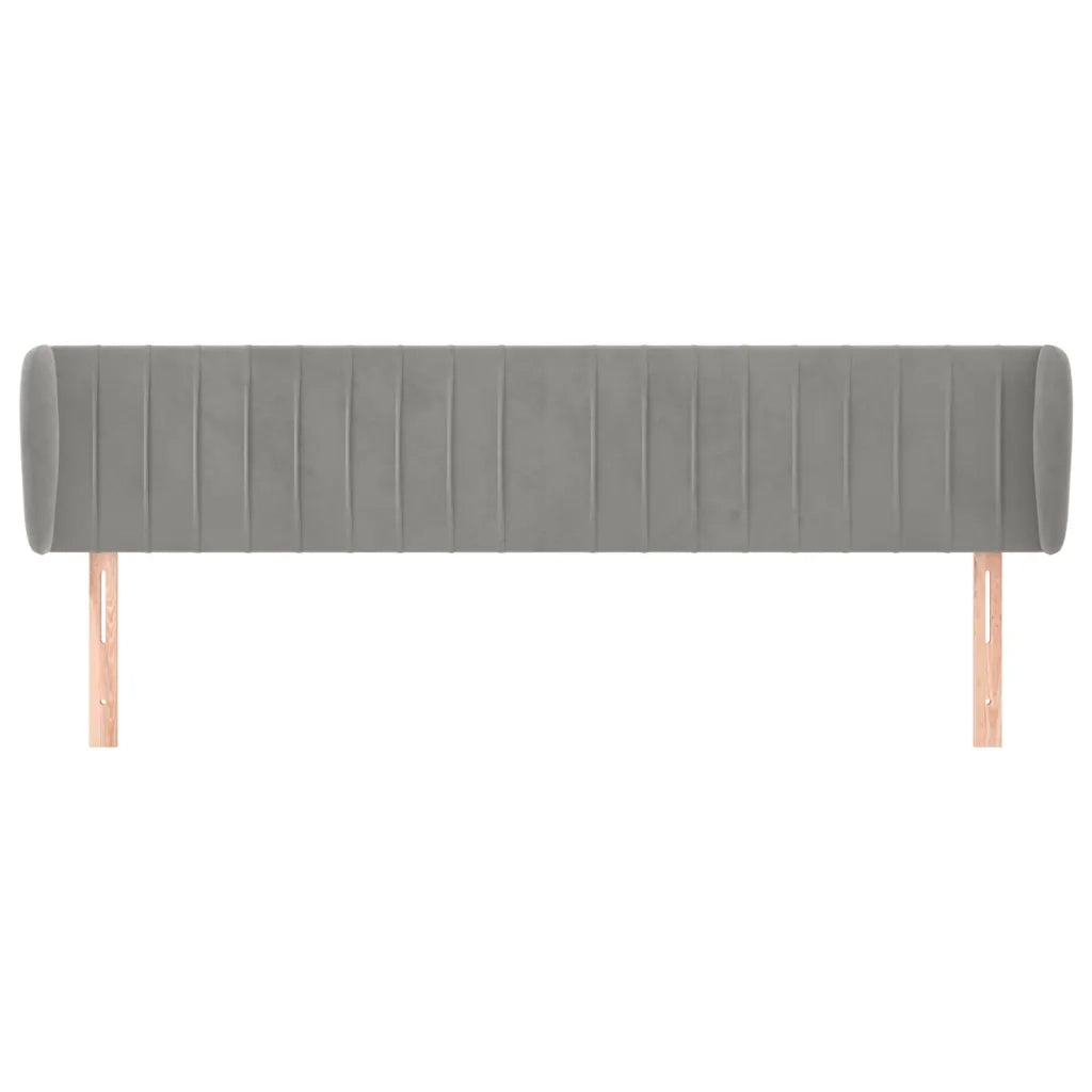 Testiera | Testata ad Orecchio Grigio Chiaro 203x23x78/88 cm in Velluto