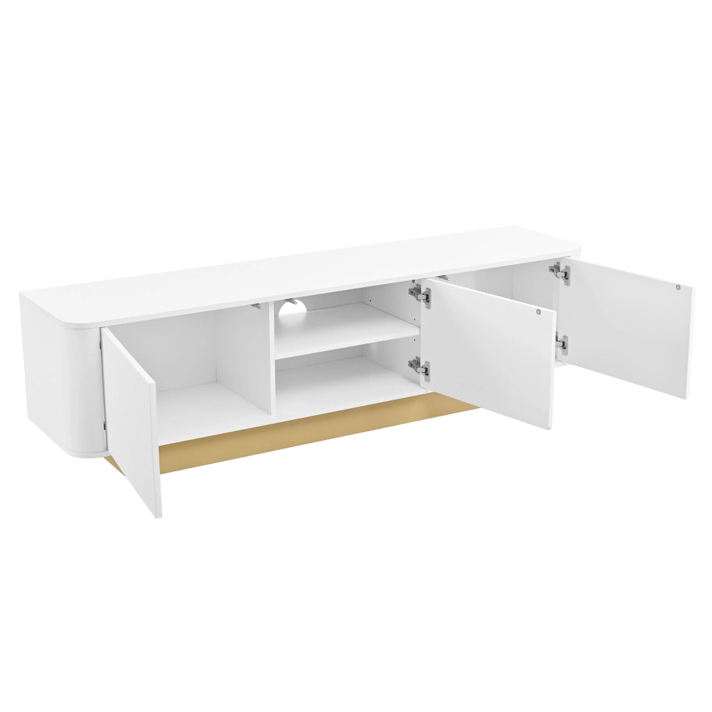 Mobile TV moderno - Zephmum- 170 cm- Design arrotondato, gestione cavi, fronte strutturata