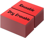 Sticker Magnetico Bianco | 50 pezzi | Sticker magnetico bianco descrivibile, riciclabile | per whiteboard DIY | Colore: Rosso | 2,5 cm x 10 cm