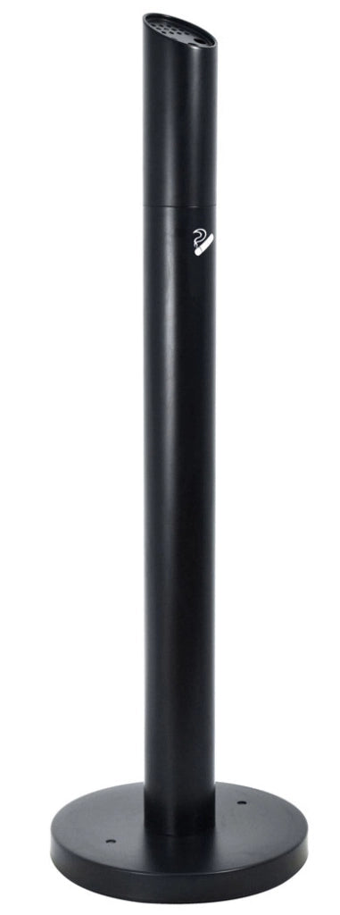 Posacenere a Colonna Ø32 cm in Metallo Nero Opaco 1,9L per Esterno