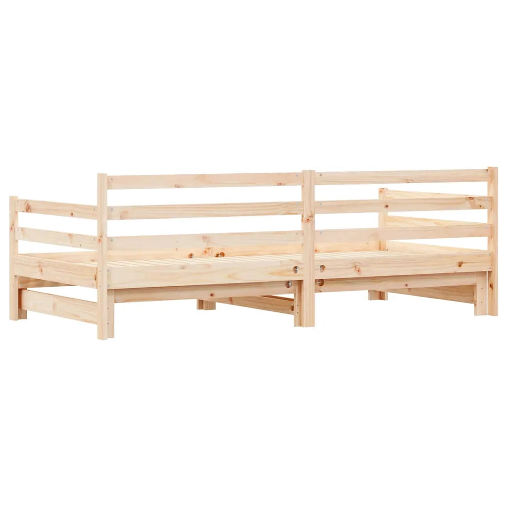 Divano Letto con Letto Estraibile 90x200cm Legno Massello Pino 836147