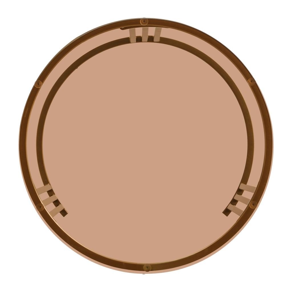 Tavolino da Salotto Rotondo Set 2 Pezzi ¨C Xylo ¨C MDF/Vetro Temperato, Bianco/Marrone, 70x70x45 + 50x50x40 cm