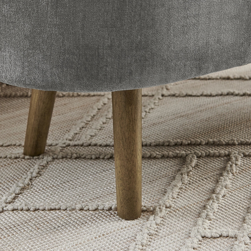 Panca contenitore in ciniglia grigio scuro 110x40x42 cm