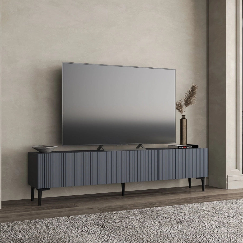 Porta TV in legno "Oscar" - 180 x 31 x 45 cm - Grigio antracite