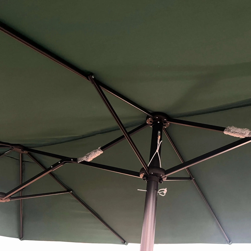 Ombrellone doppio da giardino TILIA verde scuro peso 12,3 kg dimensioni 460x270x245 cm