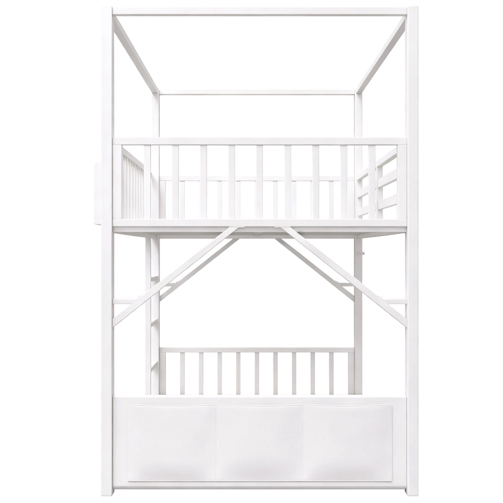 Letto a soppalco per bambini ¨C Minimal ¨C bianco metallo 90x200cm