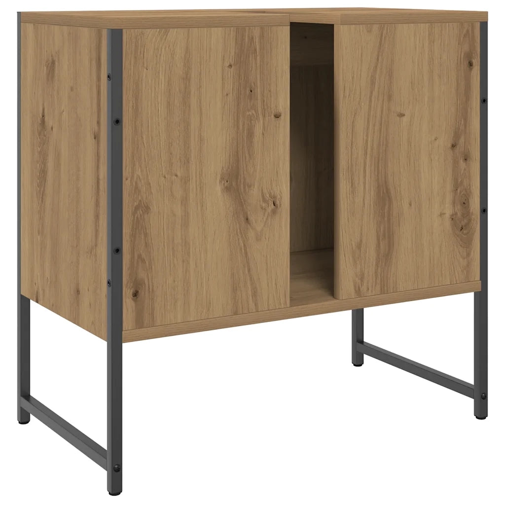 Mobile Lavabo Bagno Rovere Artigianale Legno Multistrato 857703