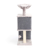 Fudajo Albero tiragraffi grigio con sisal 81cm Con 2 nicchie chiuse Casette Per gatti