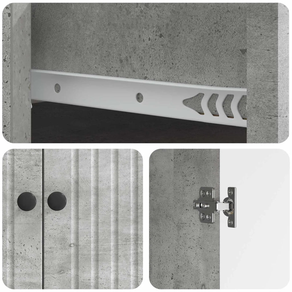 Credenza Grigio Cemento 66 x 34,5 x 90 cm Legno ingegnerizzato