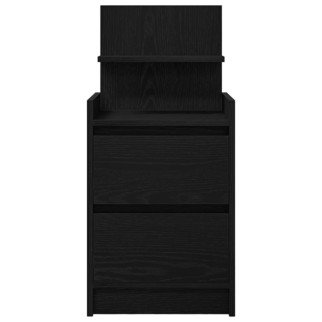 Comodini con 2 Cassetti 2 pz Rovere Nero 38x34x80 cm