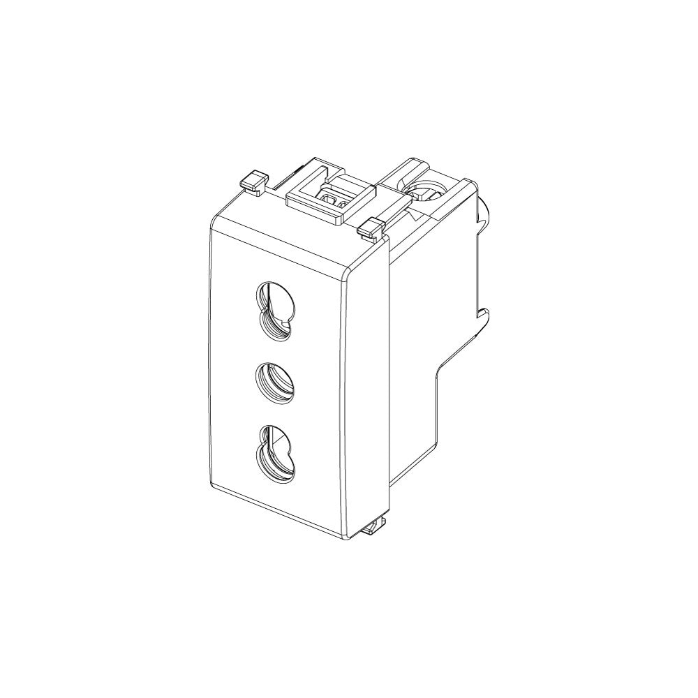 Elettroit serie starlight bipresa bianca 1p 2p+t 16a 250v compatibile plana