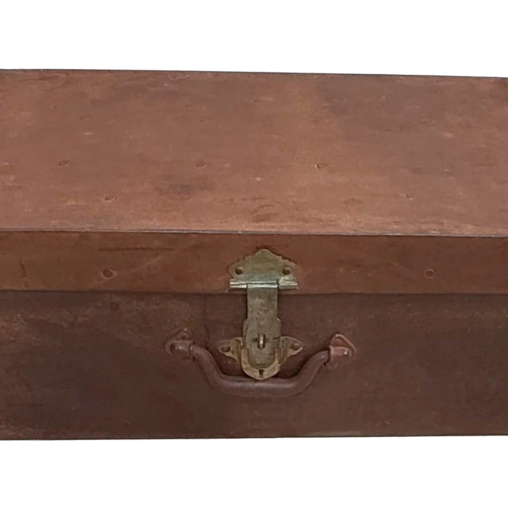 Valigia artigianale in metallo, 67x37x25h cm