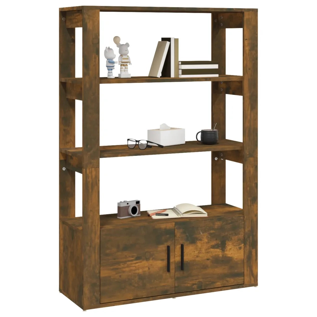 Credenza Rovere Fumo 80x30x119,5 cm in Legno Multistrato 819473
