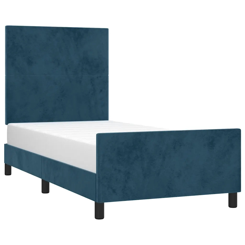 Giroletto senza Materasso Blu Scuro 80x200 cm in Velluto