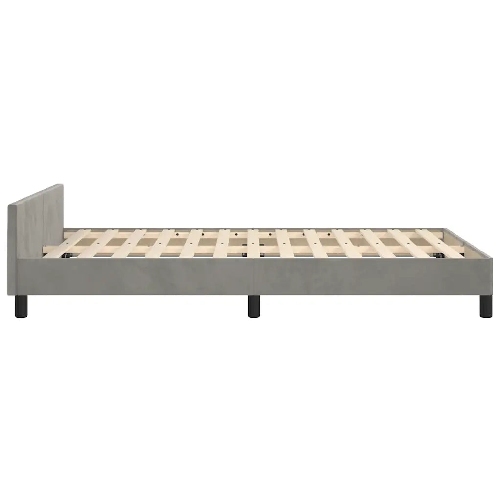 Giroletto senza Materasso Grigio Chiaro 120x190 cm Velluto