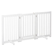 Cancelletto di Sicurezza Pieghevole per Animali Domestici 155x35,5x76 cm in MDF Bianco