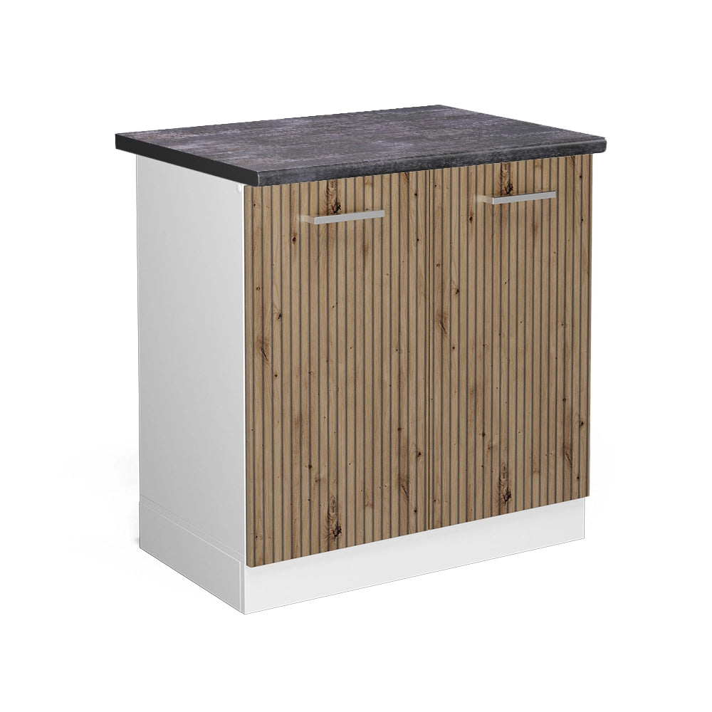 Vicco Mobile lavello cucina Rovere artigianale 80 cm , PL Antracite